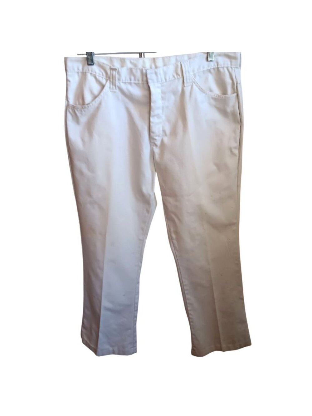 True Vintage Jeans 1960's 38x31 White Cotton Bootcut Mod Garage Band Talon zip